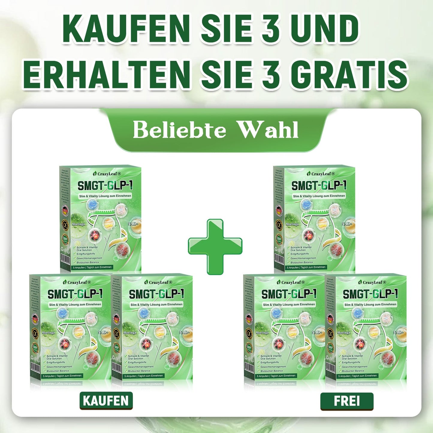 🔥👨⚕️Klinisch bestätigt | Offizieller Shop CrazyLeaf® GLP-1 Trinklösung – wirkt gezielt gegen hartnäckiges Gewicht, Bluthochdruck, Blutzucker, Fettleber, Gelenkschmerzen, Müdigkeit & schlaffe Haut – für mehr Gesundheit & Energie.